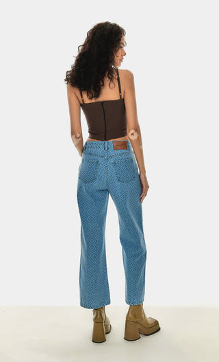 RELAXED PRINTED DAD JEANS