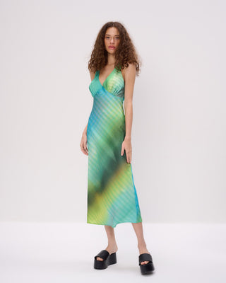 Space Blur Midi Slip Dress