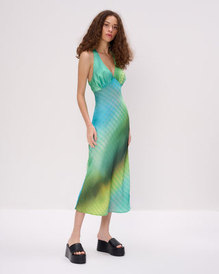 Space Blur Midi Slip Dress