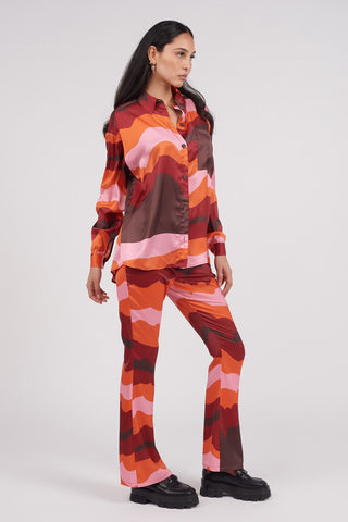 Recycled Sunset Print Trousers