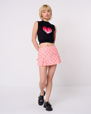 Cherrybomb Hipster Pleat Mini Skirt