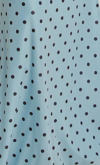 Blue & Brown Polka Dot Mesh Top