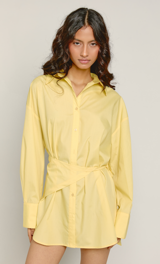 Butter Scarf Waist Shirt Mini Dress