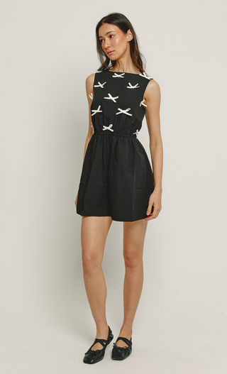 Black Bow Bodice Mini Dress
