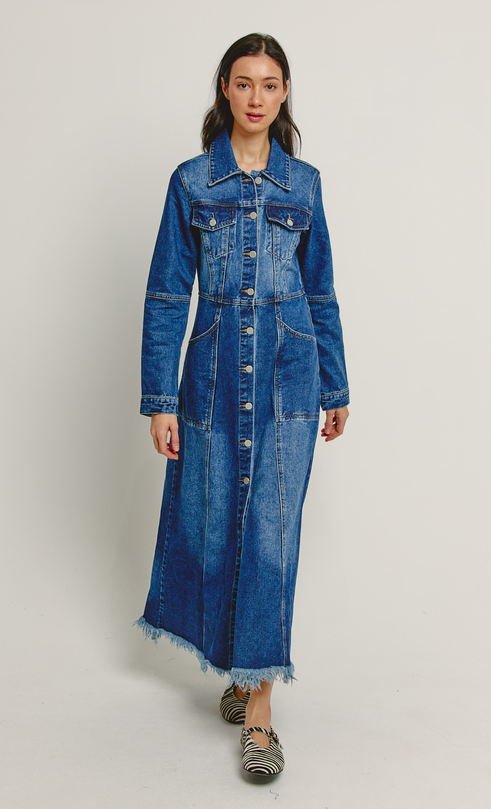 Dark Denim Maxi Dress Another Girl Dark Denim Maxi Dress Another Girl