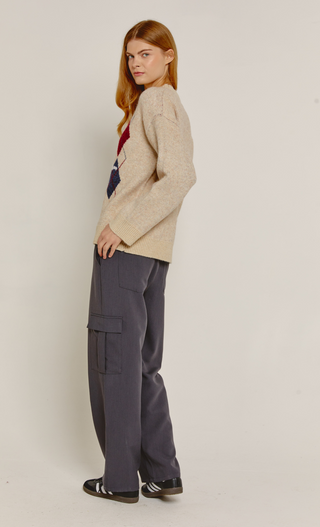 Cream Westie Dog Argyle Knit Jumper