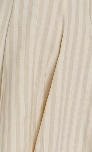 Cream Linen Stripe Mini Dress
