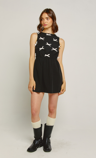 Black Bow Bodice Mini Dress
