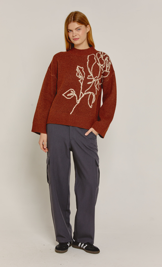 Rust Rose Intarsia Jumper