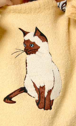 Butter Yellow Kitten Intarsia Jumper