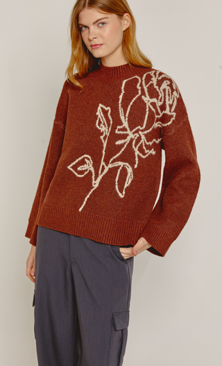 Rust Rose Intarsia Jumper