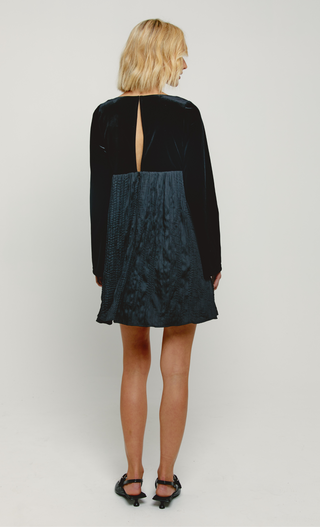 Black Velvet Bow Mini Dress