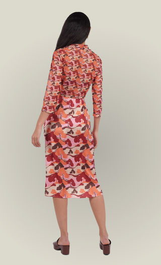Recycled Tree Print Crop Mesh Shirt