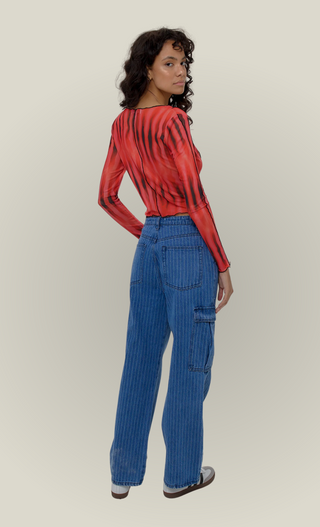PRINT PANEL SEAMED TOP