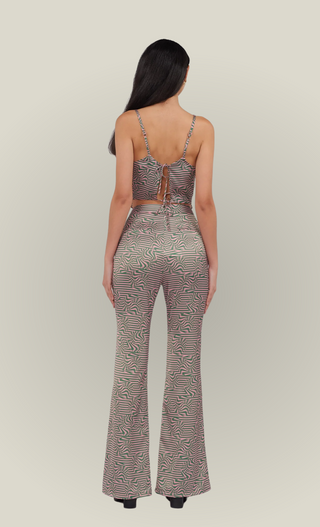 Recycled Printed Flared Trousers