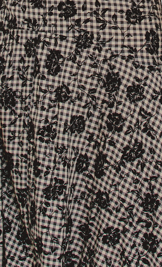 Black Gingham Flocked Maxi Dress