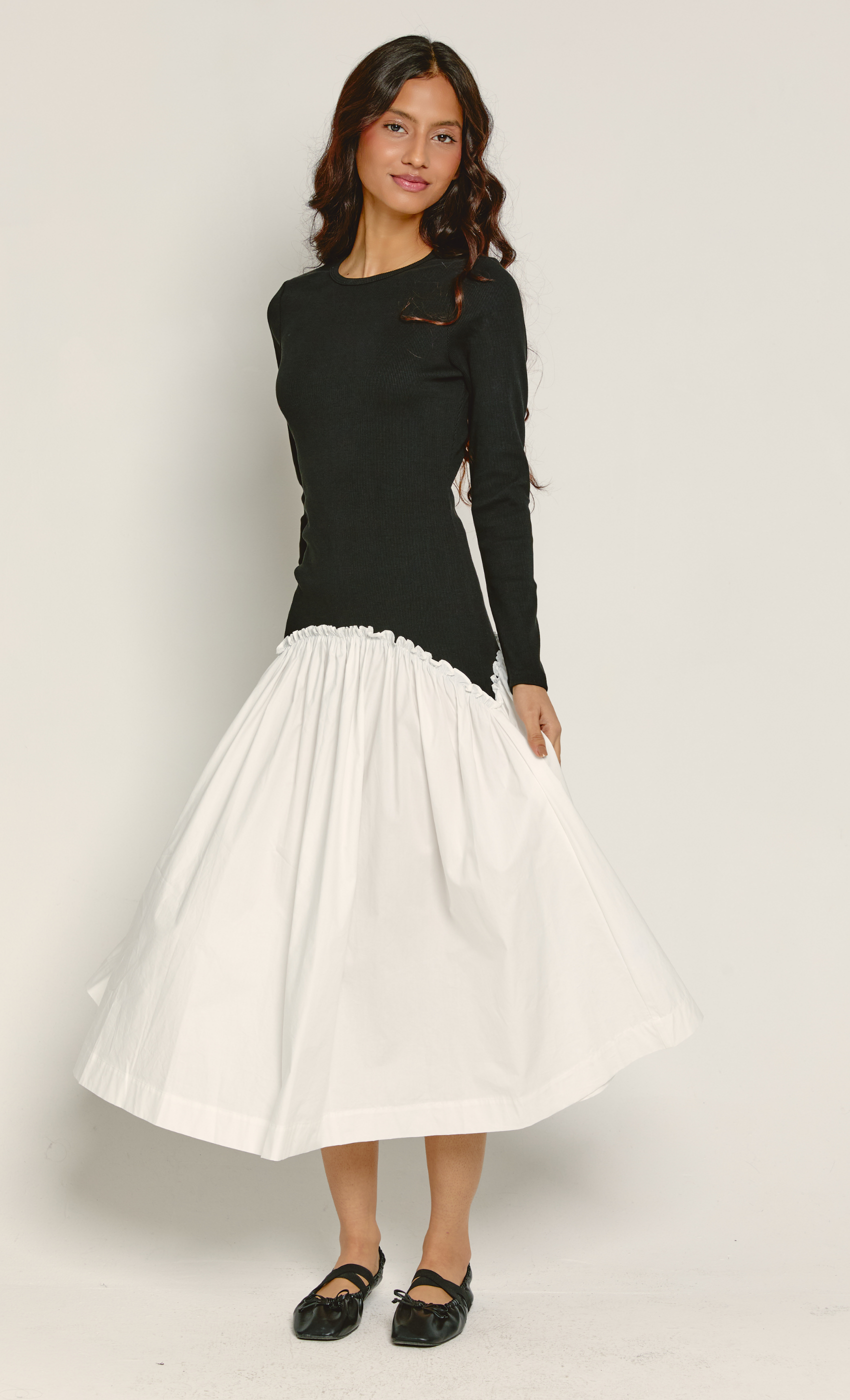 Black & White Drop Waist Dress | Another Girl Black & White Drop Waist Dress | Another Girl