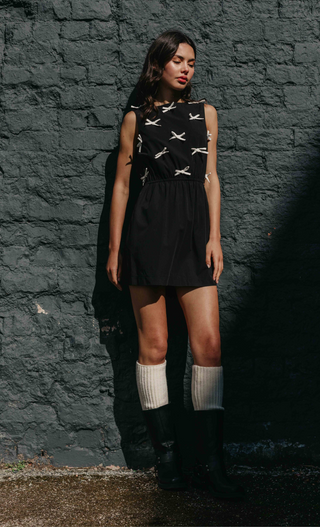 Black Bow Bodice Mini Dress