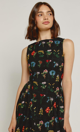 Black Floral Embroidered Maxi Dress