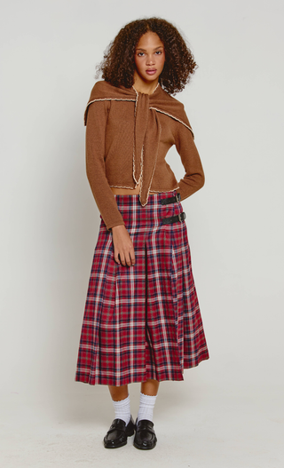 Brown Sailor Cardigan Detachable Collar