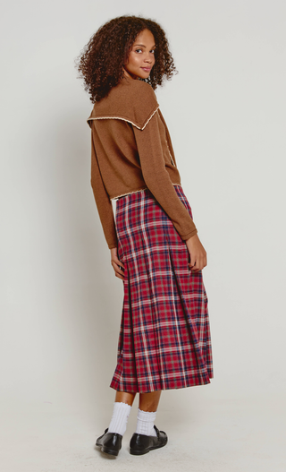 Brown Sailor Cardigan Detachable Collar