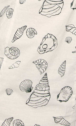 White Seaside Print Mini Dress