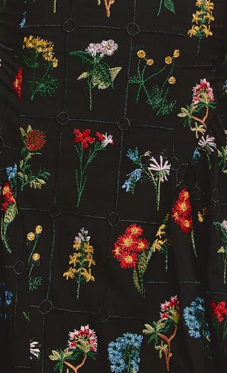 Black Floral Embroidered Maxi Dress