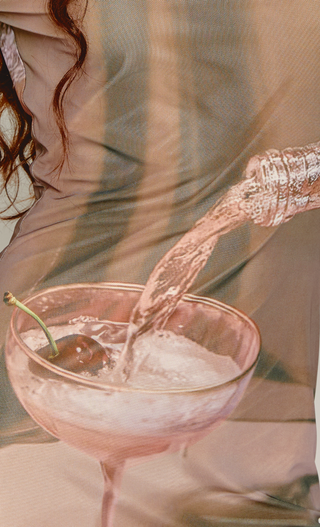 Brown Mesh Cherry Martini Midi Dress