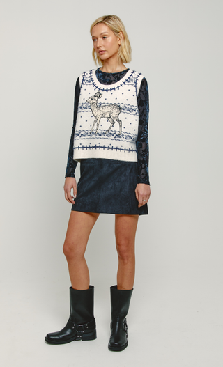 Cream Doe Fair Isle Knitted Vest Top