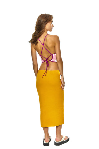 Palm Tree Knit Midi Dress