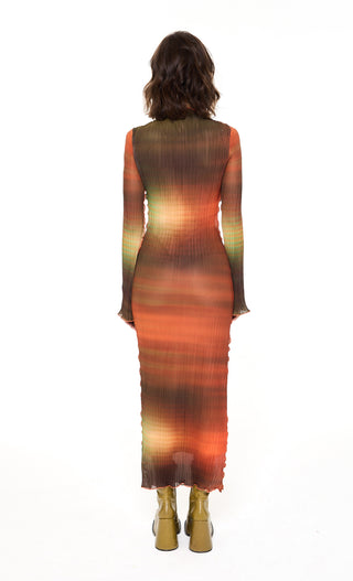 LIORA PLISSE MAXI DRESS
