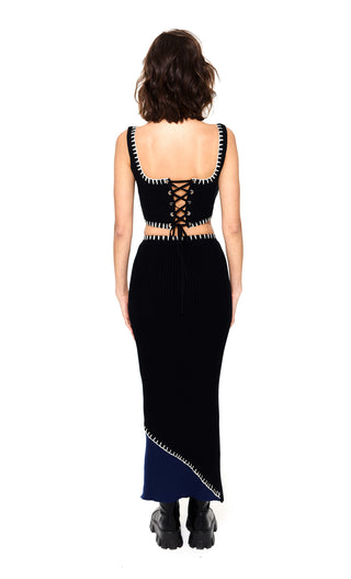 VERA RIB KNIT MAXI SKIRT