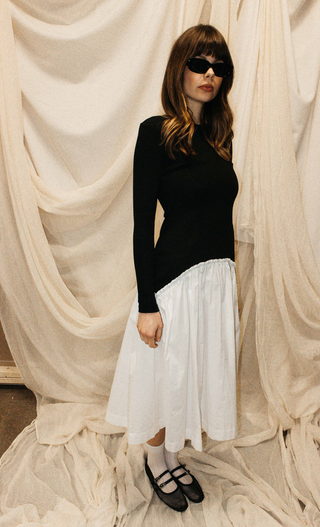 Black & White Drop Waist Dress