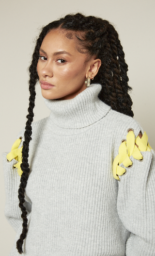 Tie shoulder sweater discount