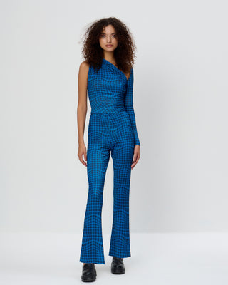 Wavy Check Asymmetric Top