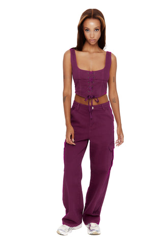 Magenta Utility Jean