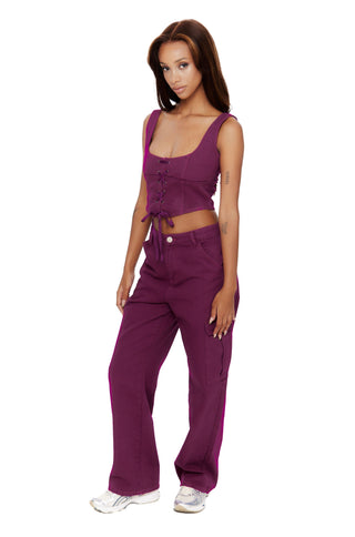 Magenta Utility Jean