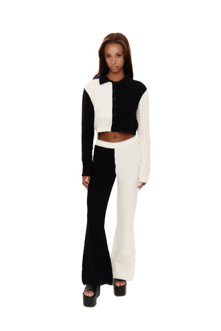 2 Tone Crochet Knit Cardigan