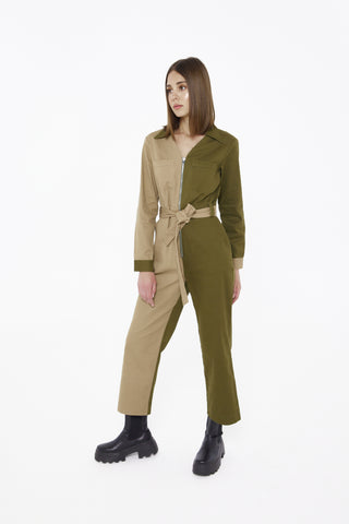 Colour Block Utility Jumpsuit