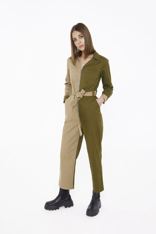 Colour Block Utility Jumpsuit