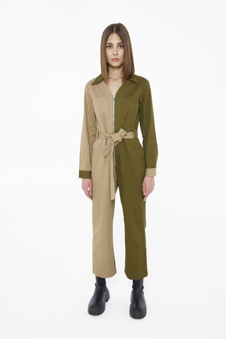 Colour Block Utility Jumpsuit