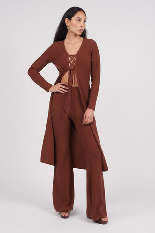 Organic Cotton Zig Zag Longline Cardigan