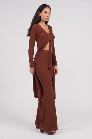 Organic Cotton Zig Zag Longline Cardigan