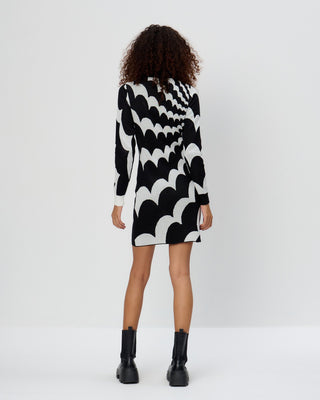 Black Knit Zip Mini Dress