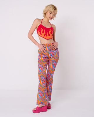 Burning Heart Knit Halter Top