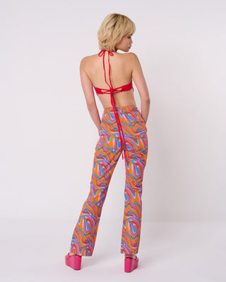 Burning Heart Knit Halter Top