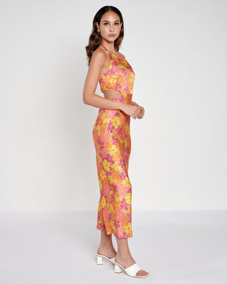 Recycled Satin Cutout Maxi Dress