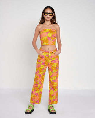 Organic Cotton Floral Bustier Top