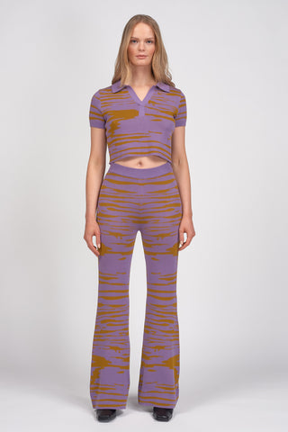 Certified Organic Abstract Polo Top