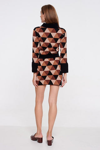 Certified Organic Cotton Brown Geo Knit Skirt